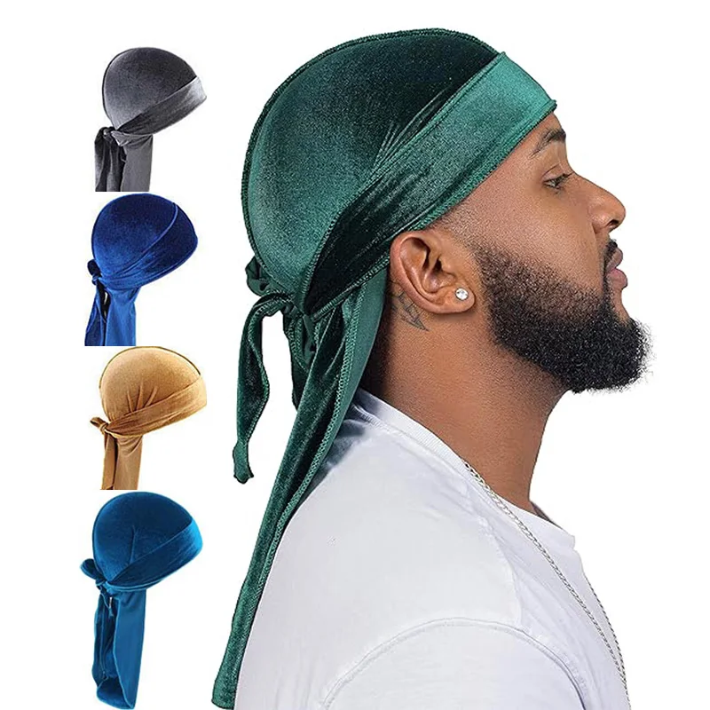 Street Fashion Hats - kkjoy Unisex Velvet Durags Bandana Turban