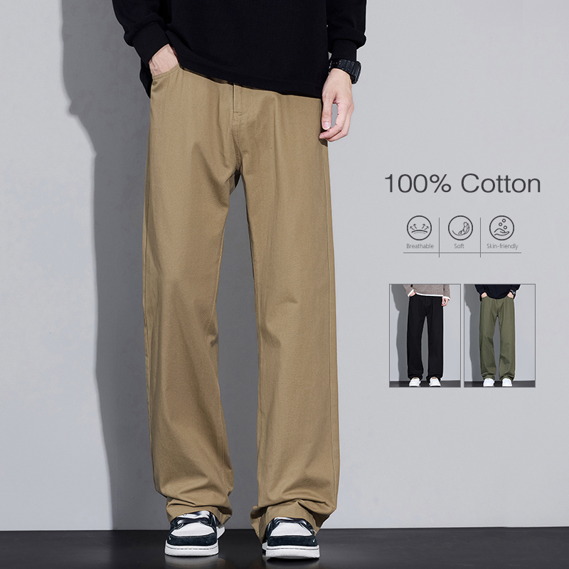 Street Fashion Baggy - 100% Cotton Men's Baggy Wide-leg Pants
