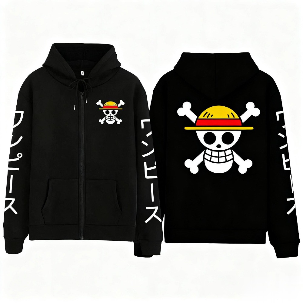Street Fashion Jacket Men - New Oversized One Piece Luffy Anime