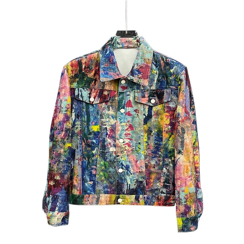 Street Fashion Jacket Men - Men's Fashion High Street Graffiti Jeans