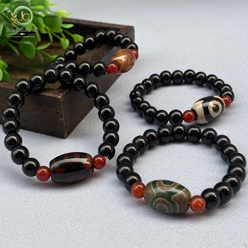 Three-Eyed Dzi Bead Agate Brac - Street Fashion Vendors review and price