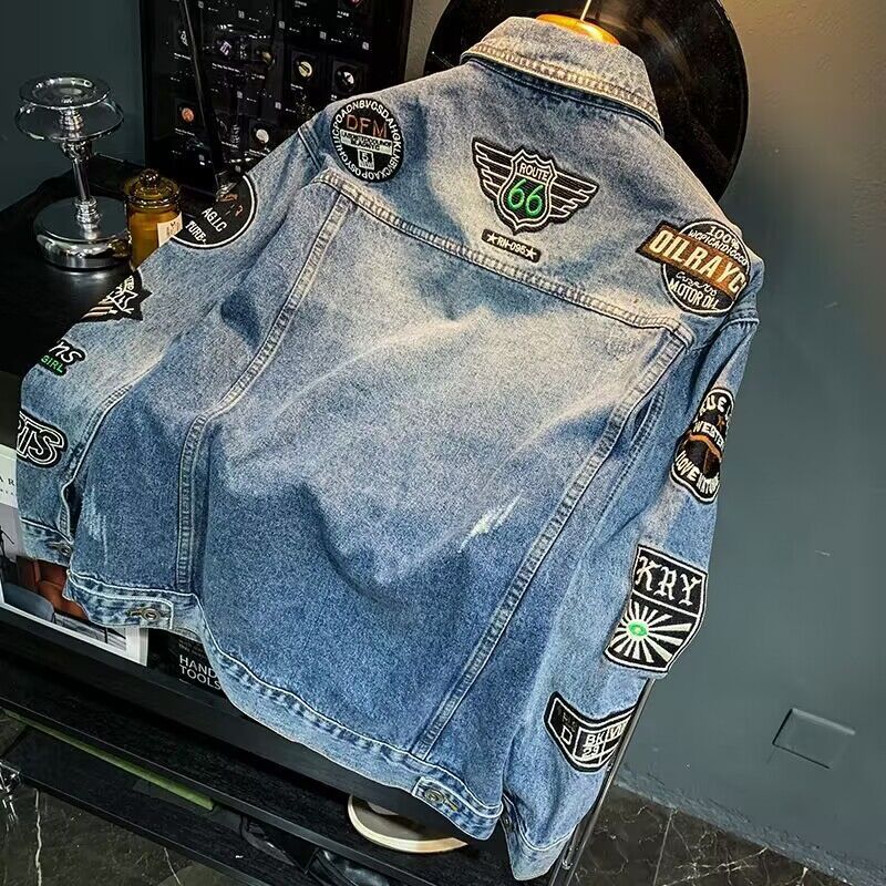 Men High Street Embroidery Pat - Street Fashion Jacket Men review and price