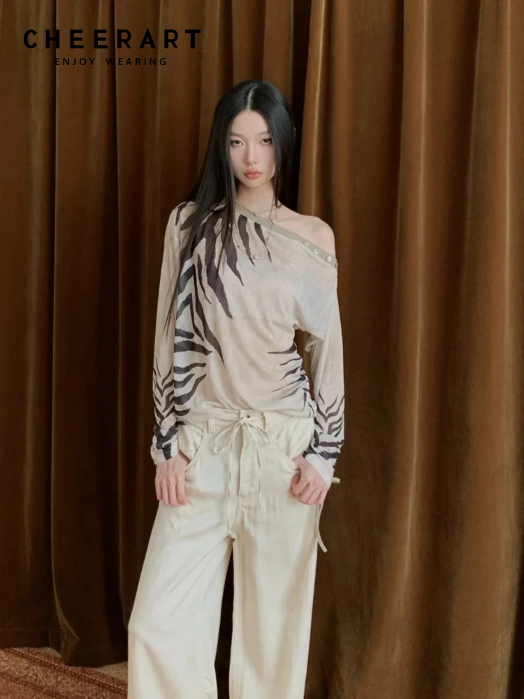 CHEERART Zebra Off Shoulder De - Street Fashion Fall 2025 review and price