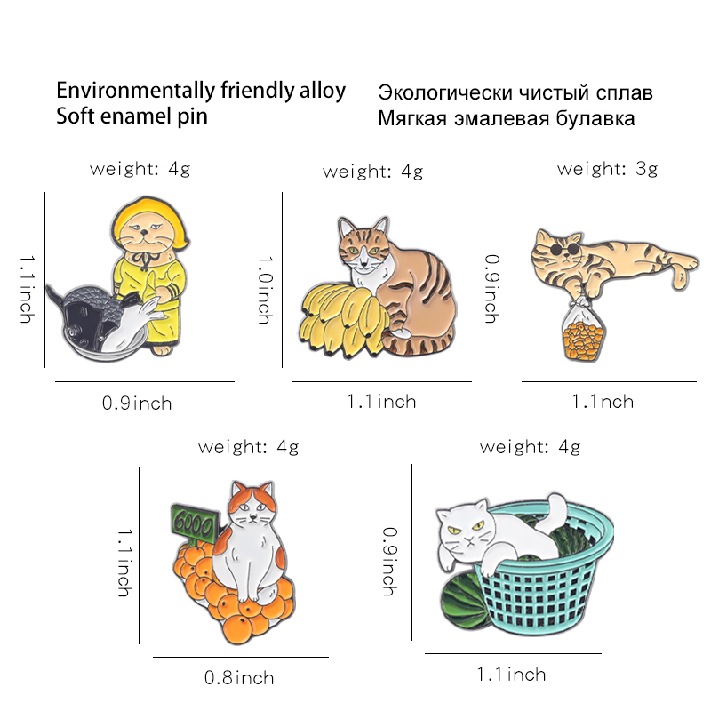 Funny Street Stall Cats Enamel - Street Fashion Vendors review and price