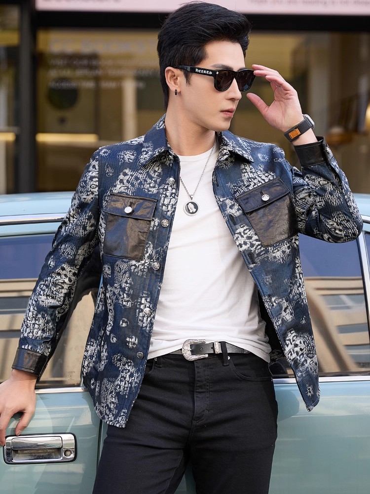 Luxury New Fashion Floral Prin - Street Fashion Jacket Men review and price