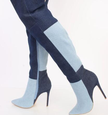 Blue Two‑Tone Denim Over The K - Street Fashion Denim review and price