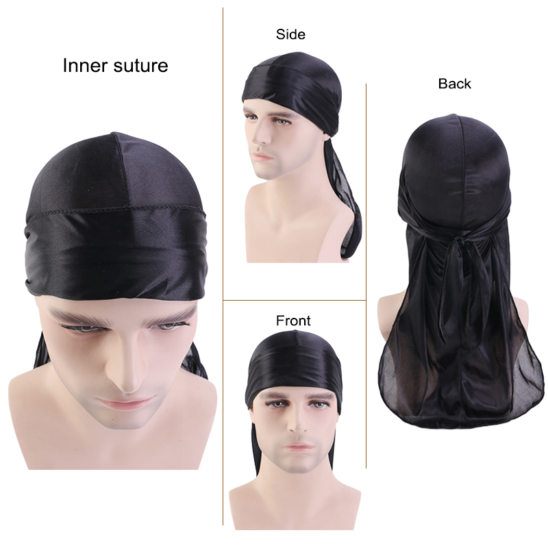3PCS/LOT Long Durag Silk Satin - Street Fashion Hats review and price