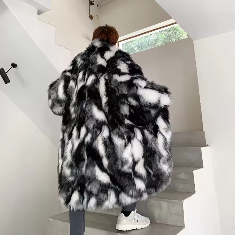 Winter Hip Hop Long Faux Fur C - Street Fashion Jacket Men review and price