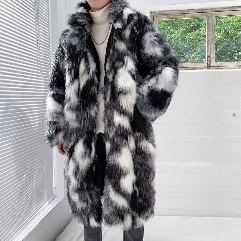 Winter Hip Hop Long Faux Fur C - Street Fashion Jacket Men review and price
