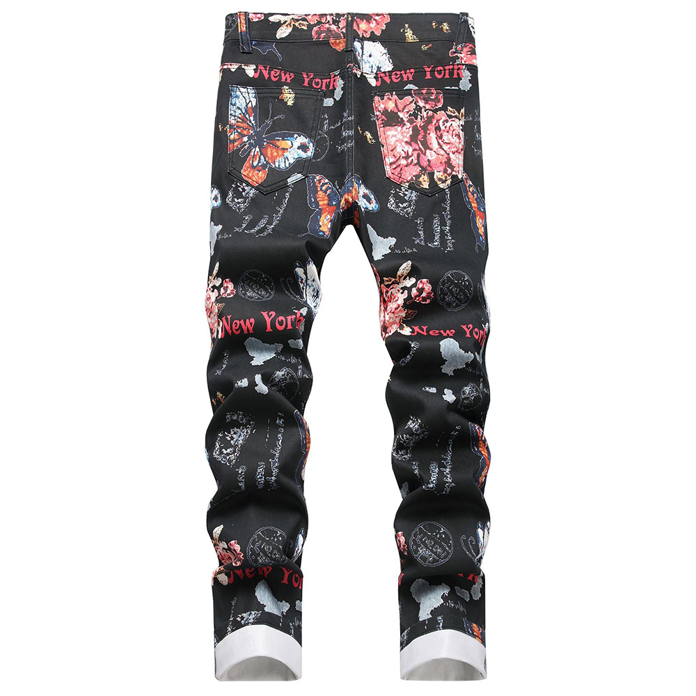 Men Digital Print Jeans Fashio - Street Fashion Of New York review and price