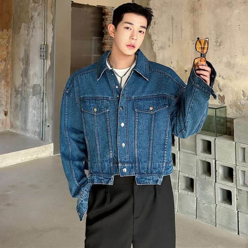 LUZHEN Personality Denim Short - Street Fashion Jacket Men review and price