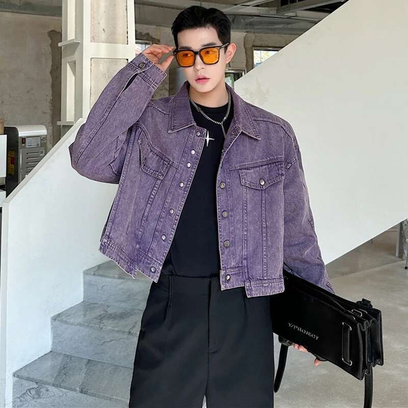 LUZHEN Personality Denim Short - Street Fashion Jacket Men review and price