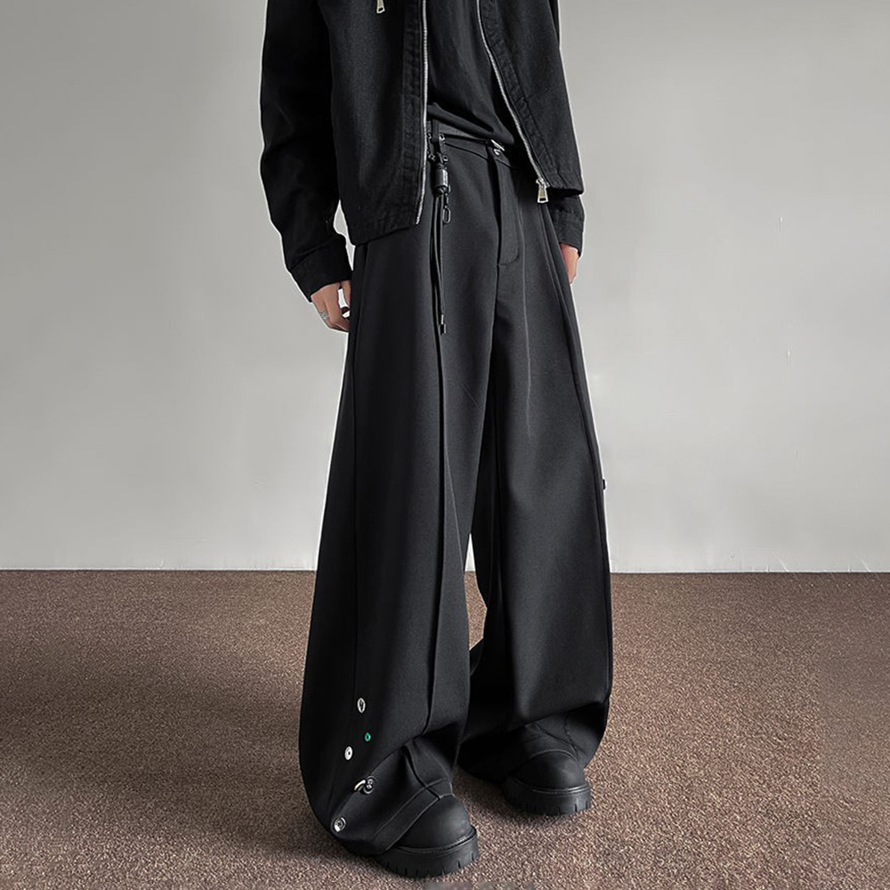 Mens Trousers Button Decoratio - Street Fashion Youth review and price