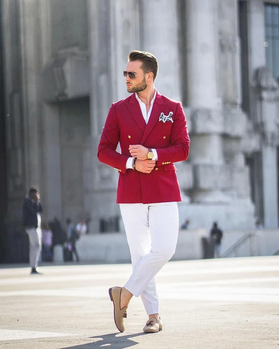 Red Jacket White Pant Double B - Street Fashion Jacket Men review and price