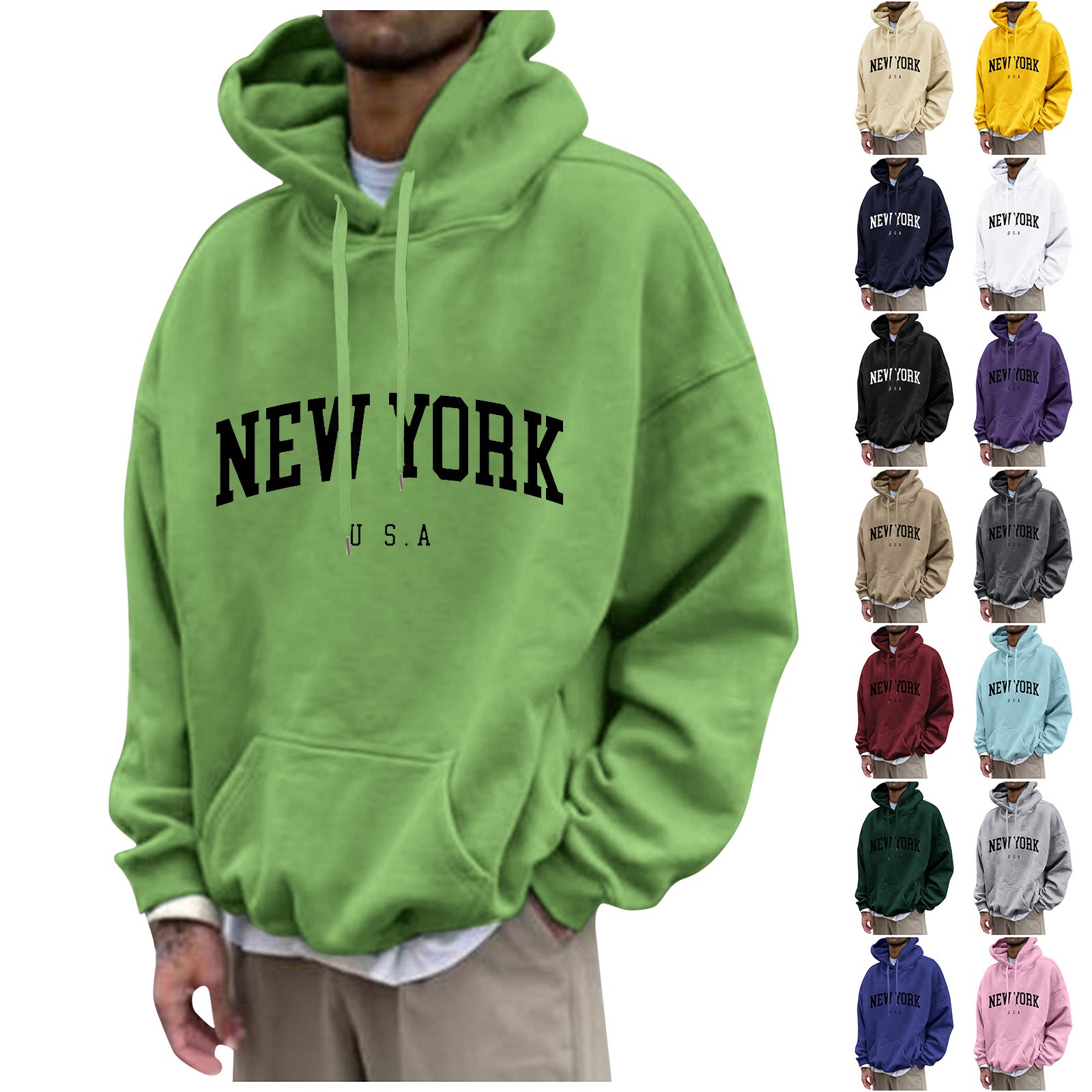 New York Print Mens Hoodies Fa - Street Fashion Of New York review and price