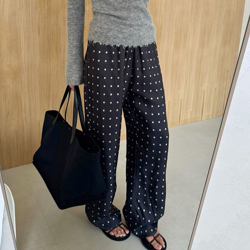 Casual Black Long Dot Pants Wo - Street Fashion Fall 2025 review and price