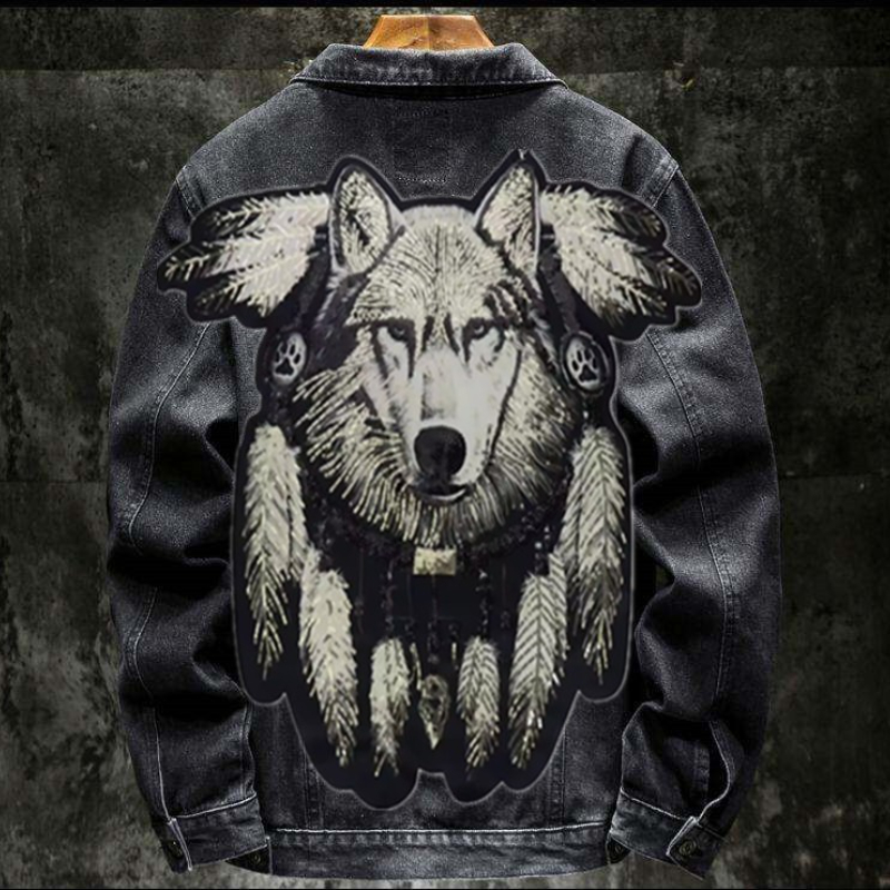 America Vintage Heavy Wolf Emb - Street Fashion Jacket Men review and price