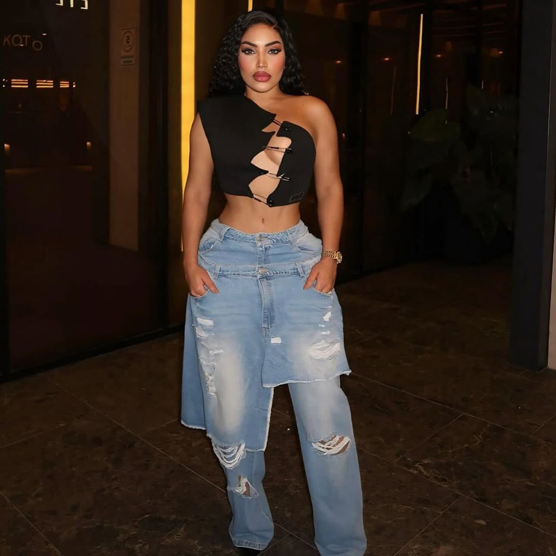 Fashion Denim Pants Women Stre - Street Fashion Fall 2025 review and price